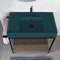 Modern  Console Vanity, Green Ceramic Sink, 35